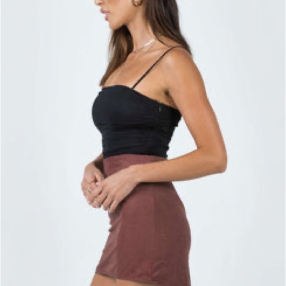 NWT Princess Polly Peony A-Line Brown Mini Skirt Size 2 - Picture 3 of 7